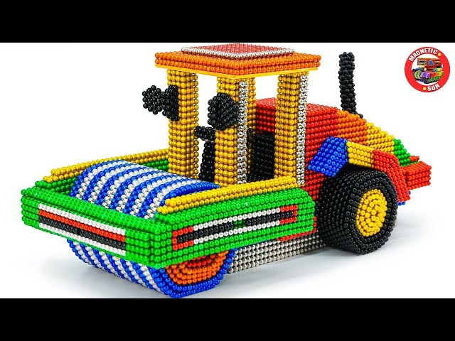 🔴[Magnetworld]  DIY tractor making mini concrete bridge for train safety with magentic balls #129