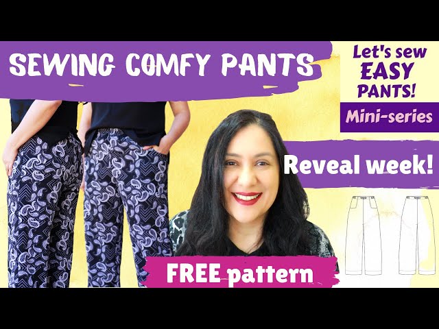 Lounge-wear Pants, FREE pattern (Peppermint). Pocket tricks. Let's Sew Easy Pants: Reveal Week!