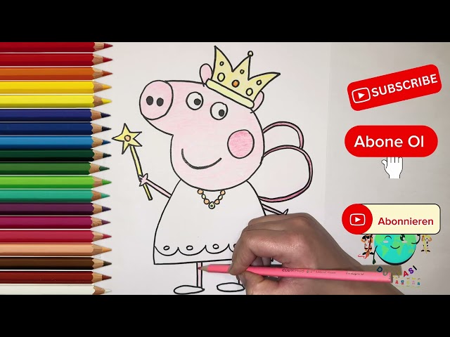 Peppa Pig tooth fairy Paint Boyama Peri Peppa Wutz Zahnfee Ausmalen