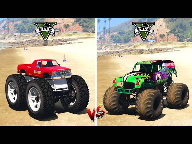 GTA 5 MONSTER JAM TRUCK GRAVE DIGGER vs BIGFOOT MONSTER TRUCK - WHICH IS BEST?