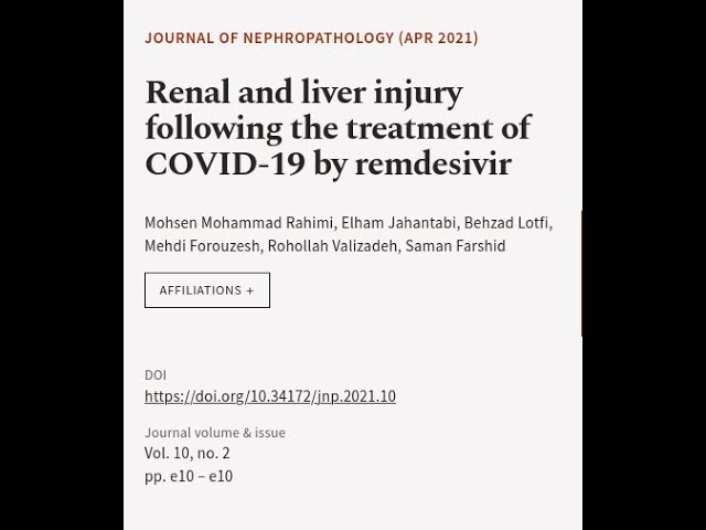 Renal and liver injury following the treatment of COVID-19 by remdesivir | RTCL.TV