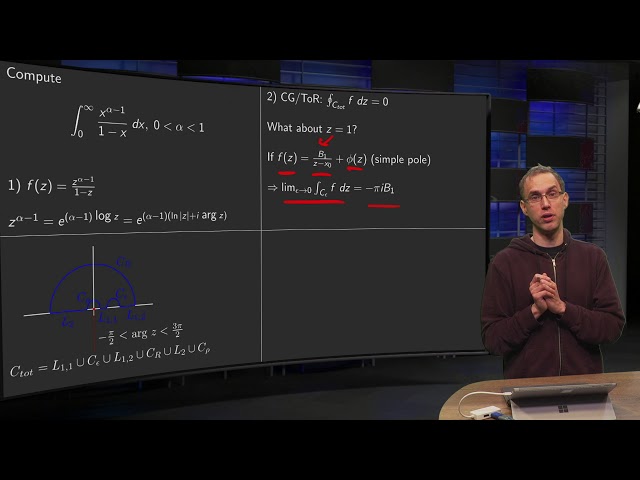 Contour integration along a branch cut (example three)