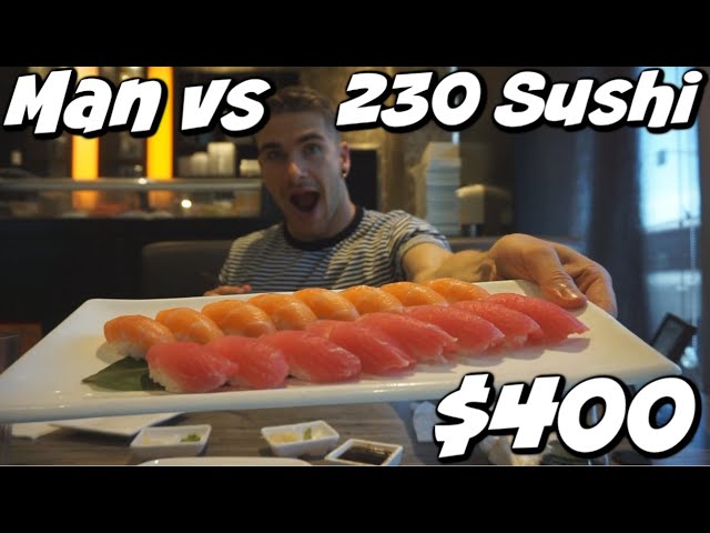 MAN vs 230+ PIECES OF SUSHI ($400) | DESTROYING AN ALL YOU CAN EAT | ULTIMATE SUSHI CHALLENGE