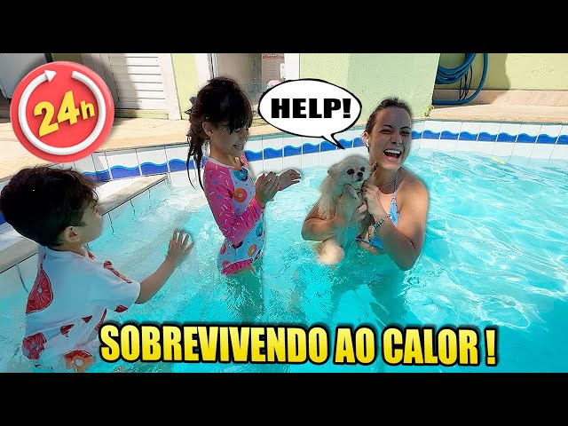 24 HORAS SOBREVIVENDO AO CALOR - Eliza colocou aparelho fixo + Escola Nova! | Kathy Castricini