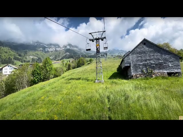 Ruda the Yorkie Rides a Chairlift in the Swiss Alps | Hiking Adventure in the Mountains