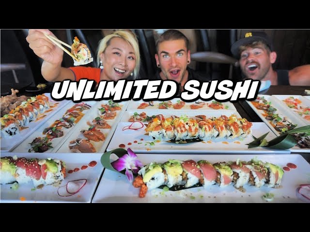 ALL YOU CAN EAT SUSHI DESTROYED BY PRO EATERS | 500+ PIECES OF SUSHI | Man Vs Food