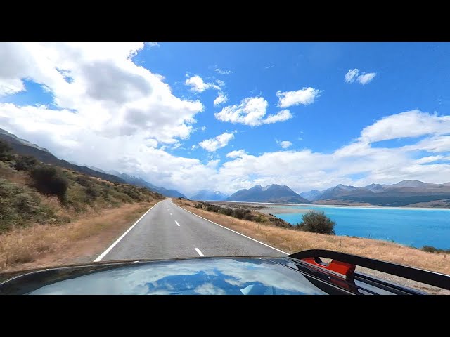 Lake Pukaki drive to Minas Tirith (Mount Cook National Park) 360 Timelapse