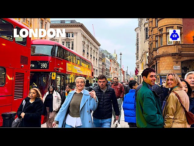 London Winter Walk 🇬🇧 OXFORD Street to The British Museum | Central London Walking Tour [4K HDR]