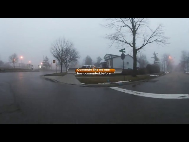 VR 360 - Going to my GO Bus station in this beautiful foggy morning - bonus ride at the end