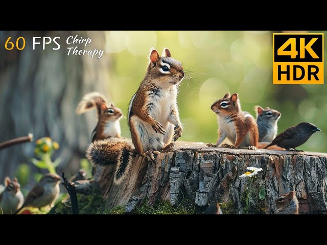 Cat TV for Cats to Watch: Relax with Chipmunk, Birds, Duck, Squirrels 😹🐿8 Hours 4K HDR 60 FPS