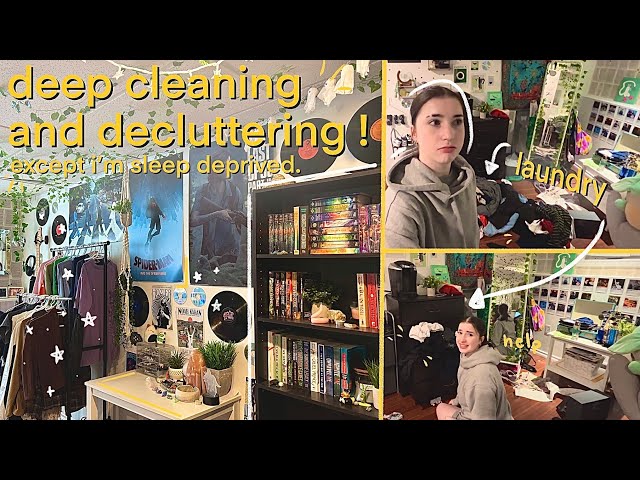 cleaning my messy room at 1 am.  |  clean with me!