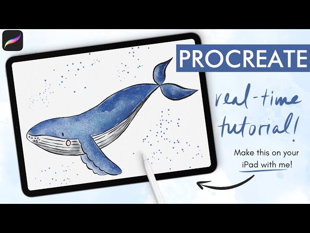 Watercolor Whale Tutorial 💧 (PROCREATE Watercolor Painting Tutorial in Real-Time!)