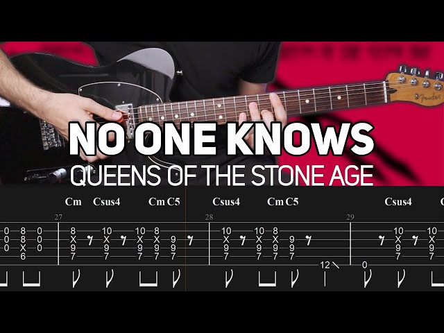 Queens Of The Stone Age - No One Knows (Guitar lesson with TAB)