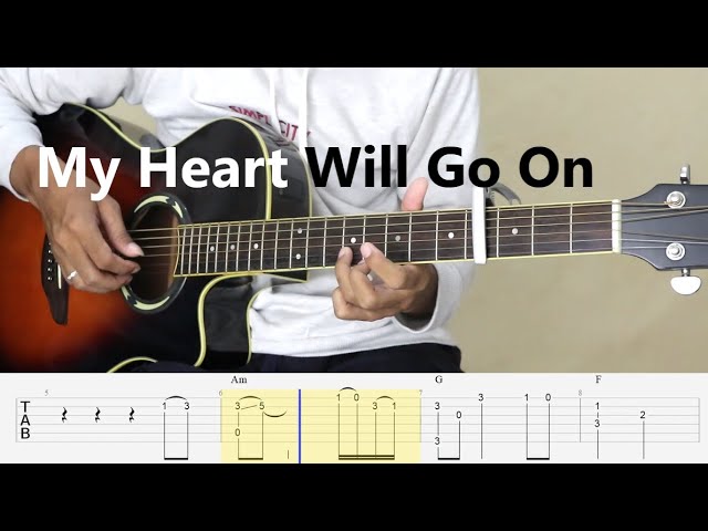 My Heart Will Go On - (Simple arrangement) Fingerstyle Guitar Tutorial TAB