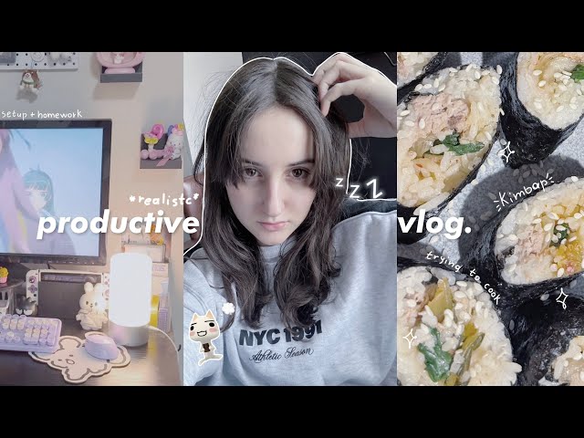 Productive day vlog 🗯️ skincare routine, cooking Korean food, student life