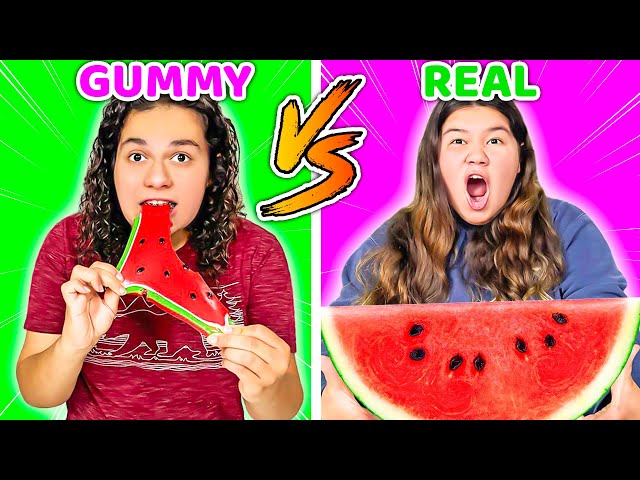 Eating Gummy Food VS Real Food Challenge!