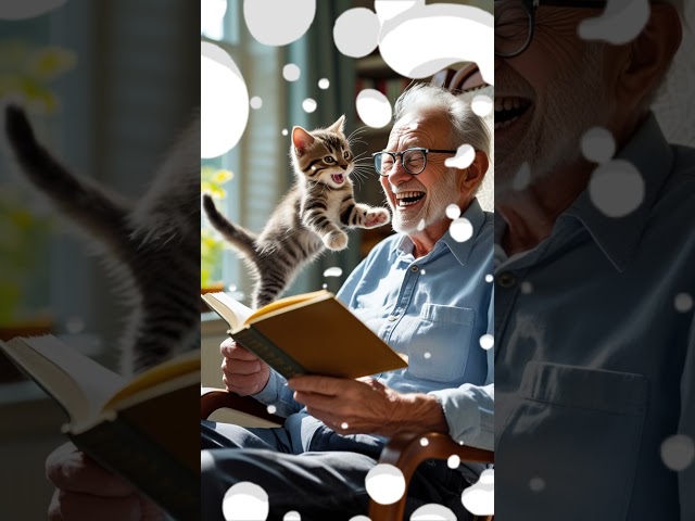 ai cat story #grand father and kitten story shorts #shorts #ai cat shorts