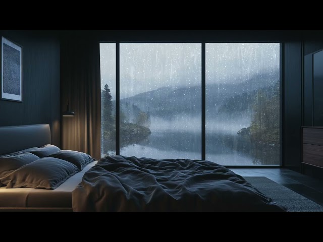 Rain Sound On Window with Thunder SoundsㅣHeavy Rain for Sleep, Study and Relaxation, Meditation