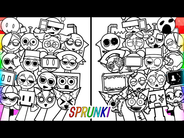 Sprunki New Big Coloring Pages /Color All Original Sprunki OC (real) vs All Horror Sprunki OC (real)