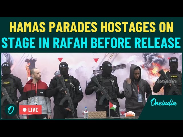 LIVE | Hamas’ Shocking Parade of Released Israeli Hostages in Gaza | Hamas Releases Hostages