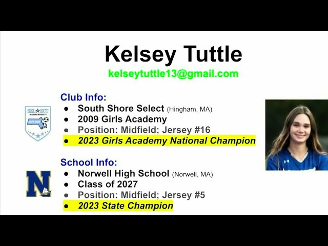 Kelsey Tuttle Soccer Highlights