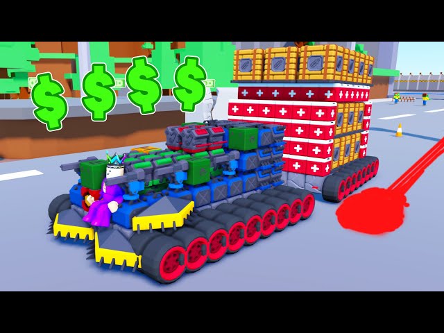 I build TALL Car to HIT Zombies for lots Money on Roblox