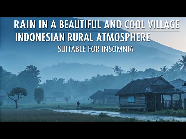 Rain in a Beautiful and Cool Village || Indonesian Rural Atmosphere || Suitable for Insomnia