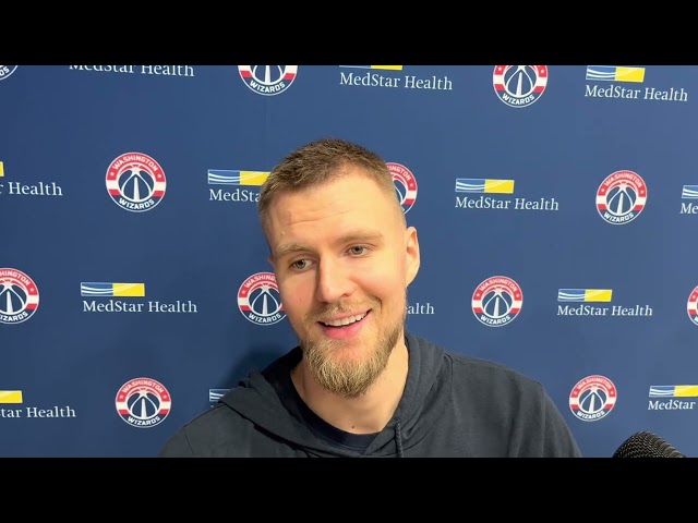 Kristaps Porzingis and Jordan Goodwin after Washington Wizards practice 11/9/2022