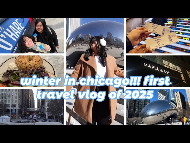 winter in downtown chicago!! first travel vlog of 2025