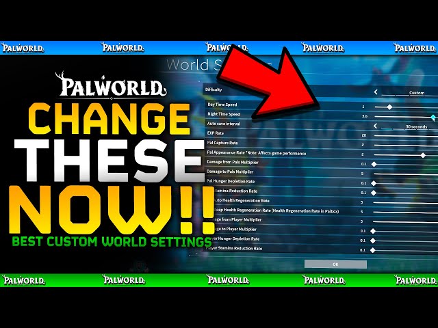 CHANGE THESE NOW! Best Custom World Settings For Levelling, Farming & Catching Pals - Palworld