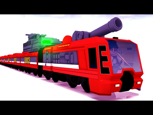 Red Bullet Train - American Cartoon Police Force Saving People from Thieves ~ Red Train Toy Factory