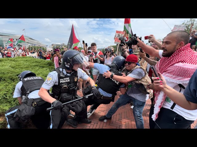 Pepper Spray Deployed, Clashes and Arrests at Pro-Palestine Protest in DC