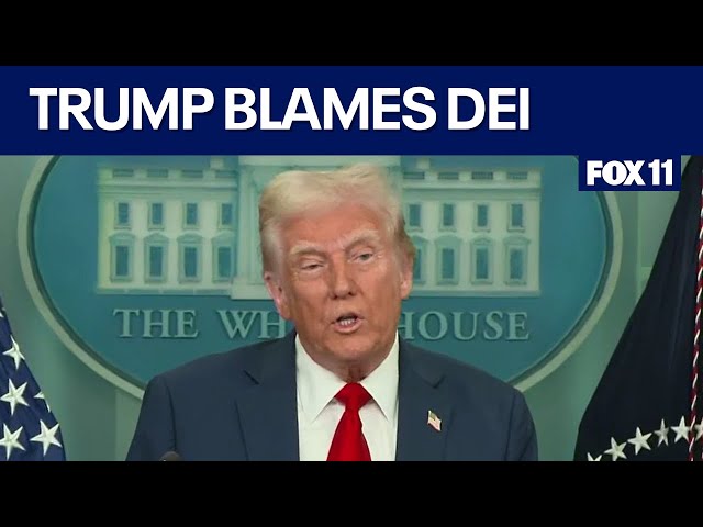 Trump addresses DC plane crash, attacks DEI policies