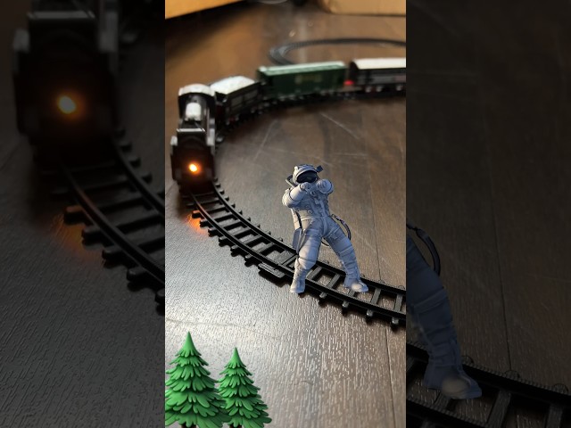 Astronaut is dancing the railway track and train is approaching fast | Centy Train | Metro