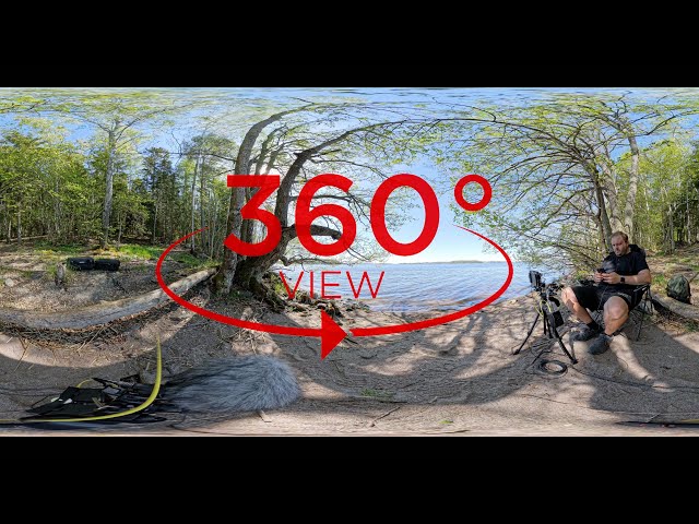 360° Video, Look Around - 2-Hours Behind The Scenes - Relaxing With the Waves By The Lake - INSTA360