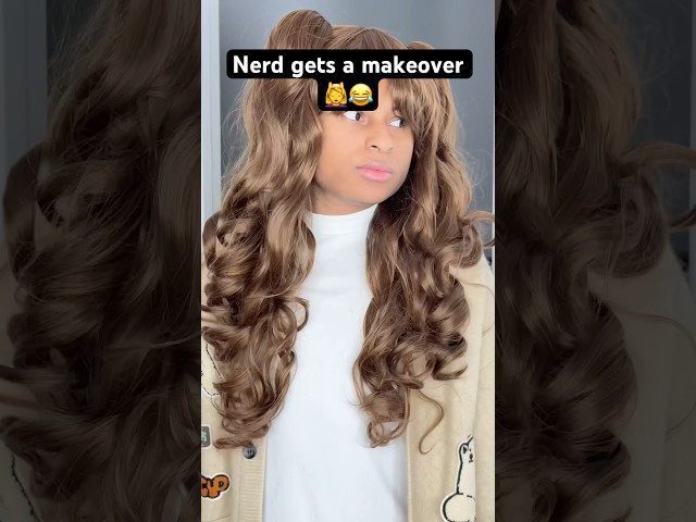 NERD GETS a MAKEOVER! 💆‍♀️😂 #shorts