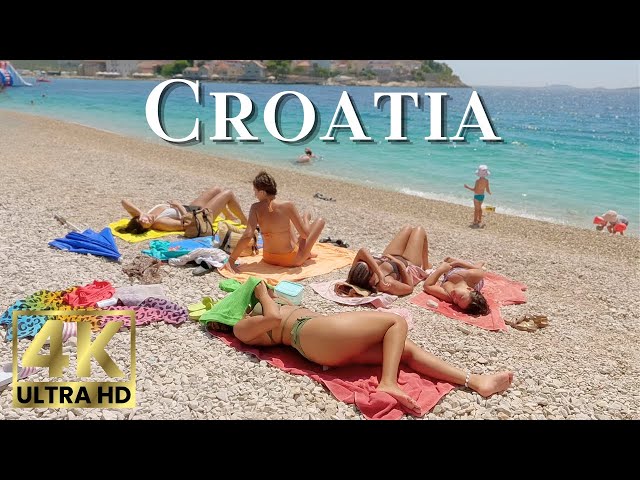 Beach Walk 4K Croatia | Walking along Primosten Coast on Raduca Beach with Olivia