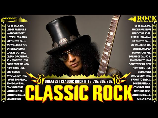 Best Classic Rock Songs 70s 80s 90s 🔥 Metallica, Queen, Nirvana, Guns N Roses, Bon Jovi, ACDC