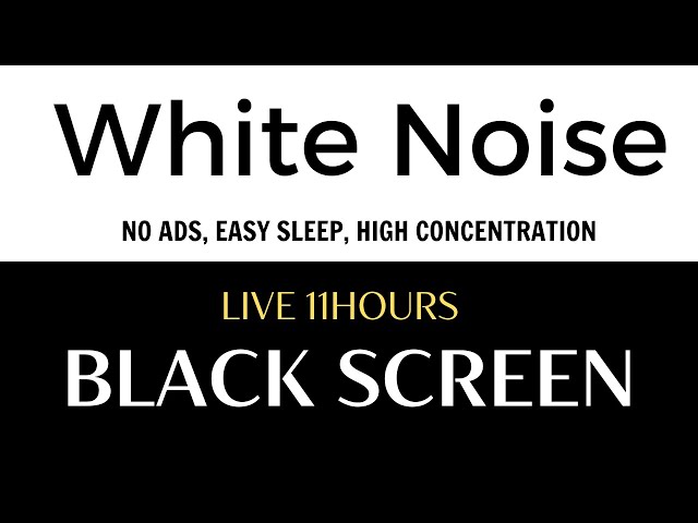 [11 Hours] Relaxing White Noise Black Screen | No Ads, Easy Sleep, High Concentration