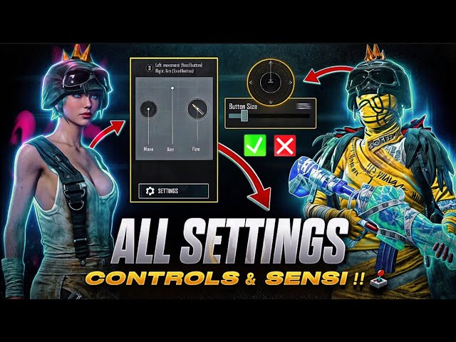 PUBG MOBILE BEST ALL CONTROL SETTINGS & SENSITIVITY | 4 Finger Control Code | Settings & Sensitivity