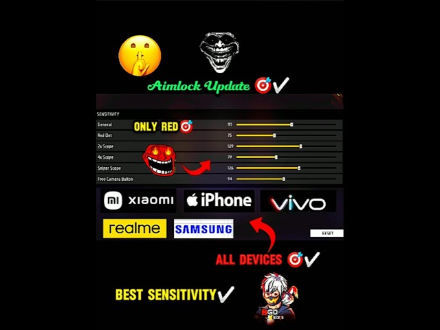 Headshot Sensitivity😱✔️Free Fire For All📲 Devices | FF Secret Sensitivity#headshot #sensitivity