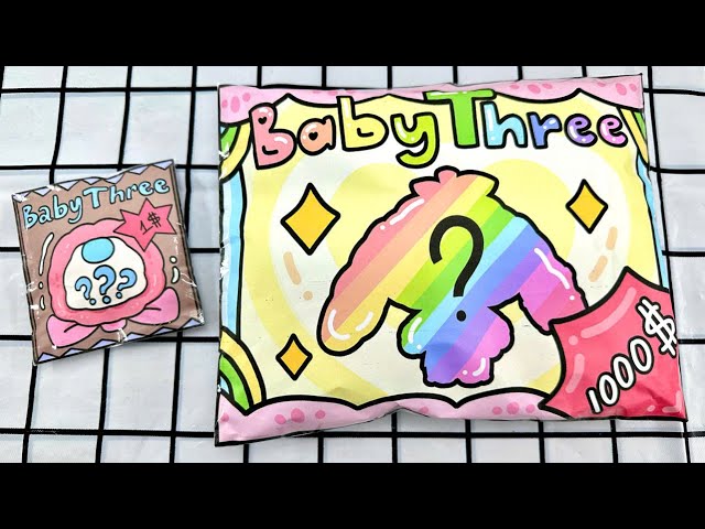 ✨Paper DIY✨ Unboxing Blind Bag BABY THREE 1$ and Secret 1000$ | ASMR