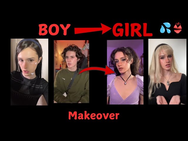 Male to female makeup transformation 👄💦👙💋