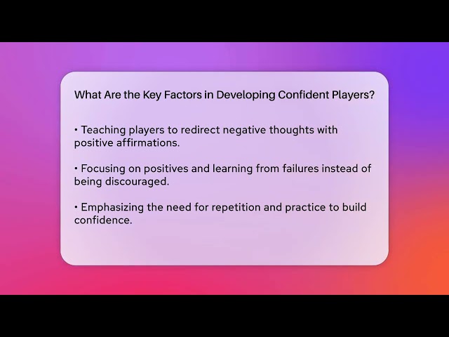 What Are the Key Factors in Developing Confident Players? | Ping Pong Prodigy