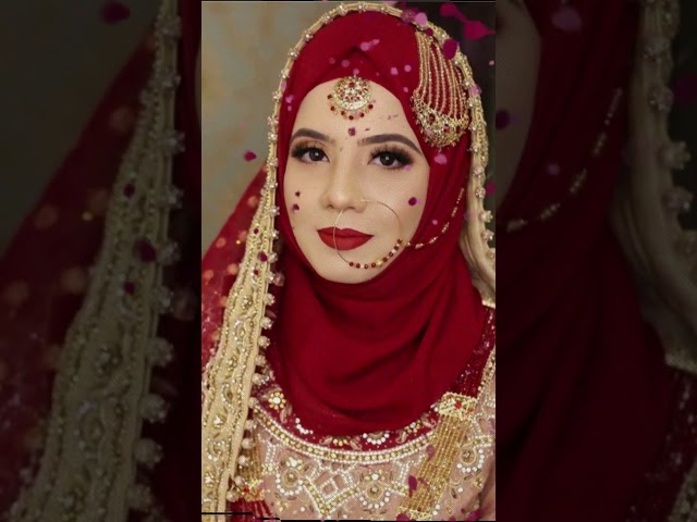 hijab style for bride | Bridal hijab look design #bridalhijab #wedding #youtubeshorts