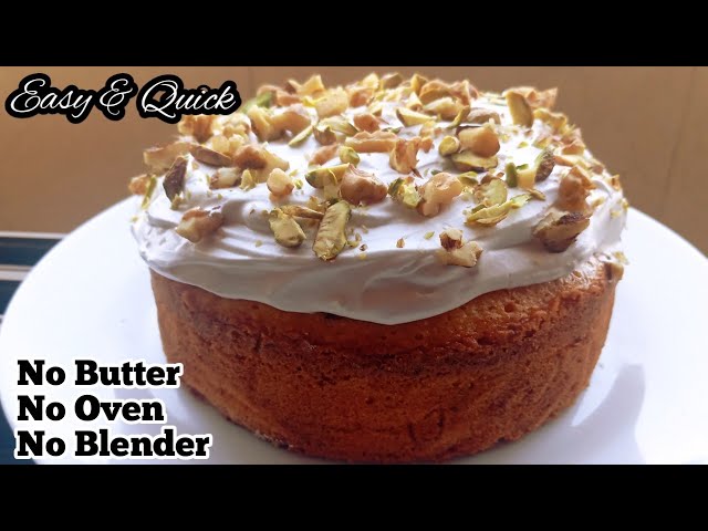 How to make Carrot Cake at home without oven - Simple Cake Recipe - BakewithIman