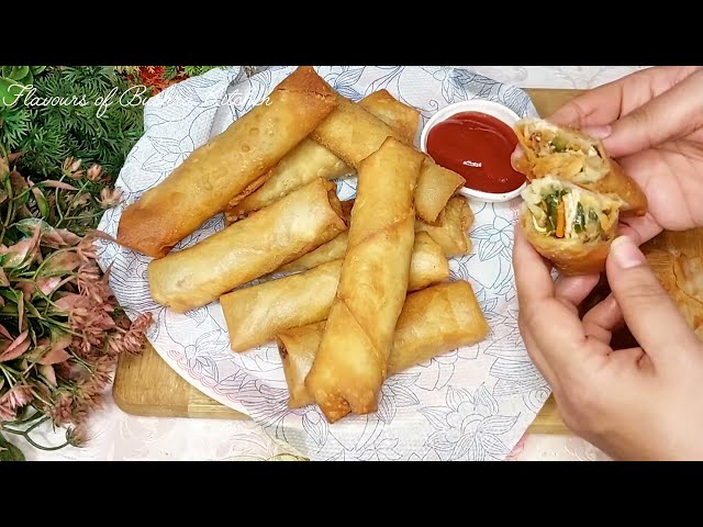 Chicken Spring Rolls Recipe with Homemade Roll Sheets|Ramadan Recipes|Iftar Recipes|Make & Freeze