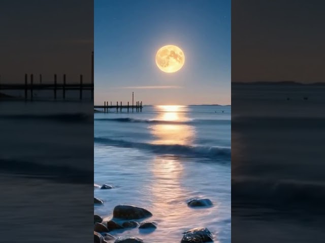 Full Moon & Ocean Waves: Relaxing Night Sounds for Sleep  #relaxationmusic  #sleepsounds