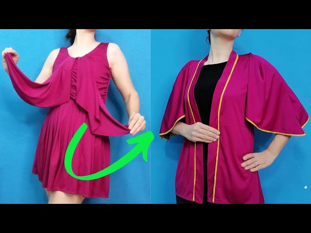 Great Sewing Trick , How to Transform a dress to a coat easily !