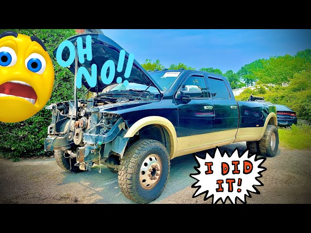 💥 Rebuilding A 6.7 Fire Damaged Ram 3500 Total Loss 😭 Salvage Burnt Cummins‼️